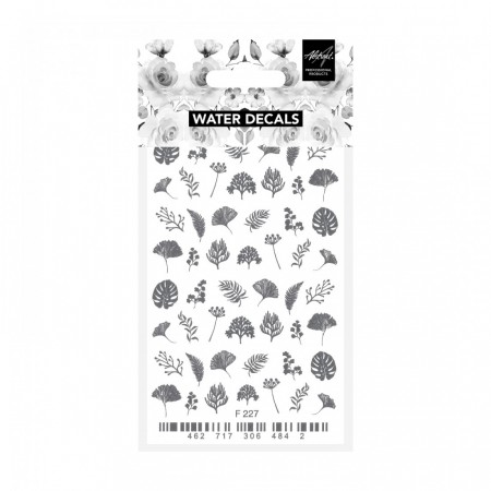 Flower meadow silver water decals F227