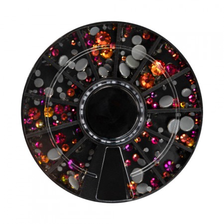 Abstract Mix Rhinestone Wheel CHAMELEON RED MIX - Pantone Viva Magenta 2023 Selection
