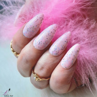 Glowing Sunset Sipper - TINY Rubber Base & Build Gel Abstract