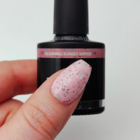 Glowing Sunset Sipper - TINY Rubber Base & Build Gel Abstract