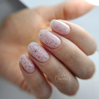 Glowing Sunset Sipper - TINY Rubber Base & Build Gel Abstract