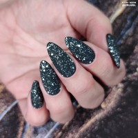 Supersonic Silver - Rubber Glitter Velvet Top Gel | Abstract
