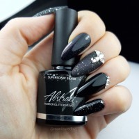 Supersonic Silver - Rubber Glitter Velvet Top Gel | Abstract