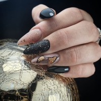 Champagne Supernova - Rubber Glitter Velvet Top Gel | Abstract