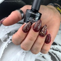 Champagne Supernova - Rubber Glitter Velvet Top Gel | Abstract