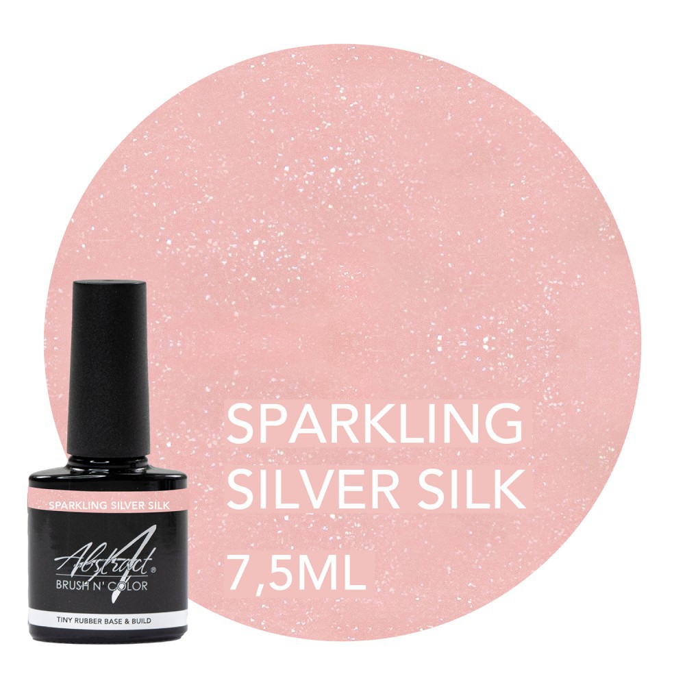 Sparkling Silver Silk Pink Base & Build Gel Abstract