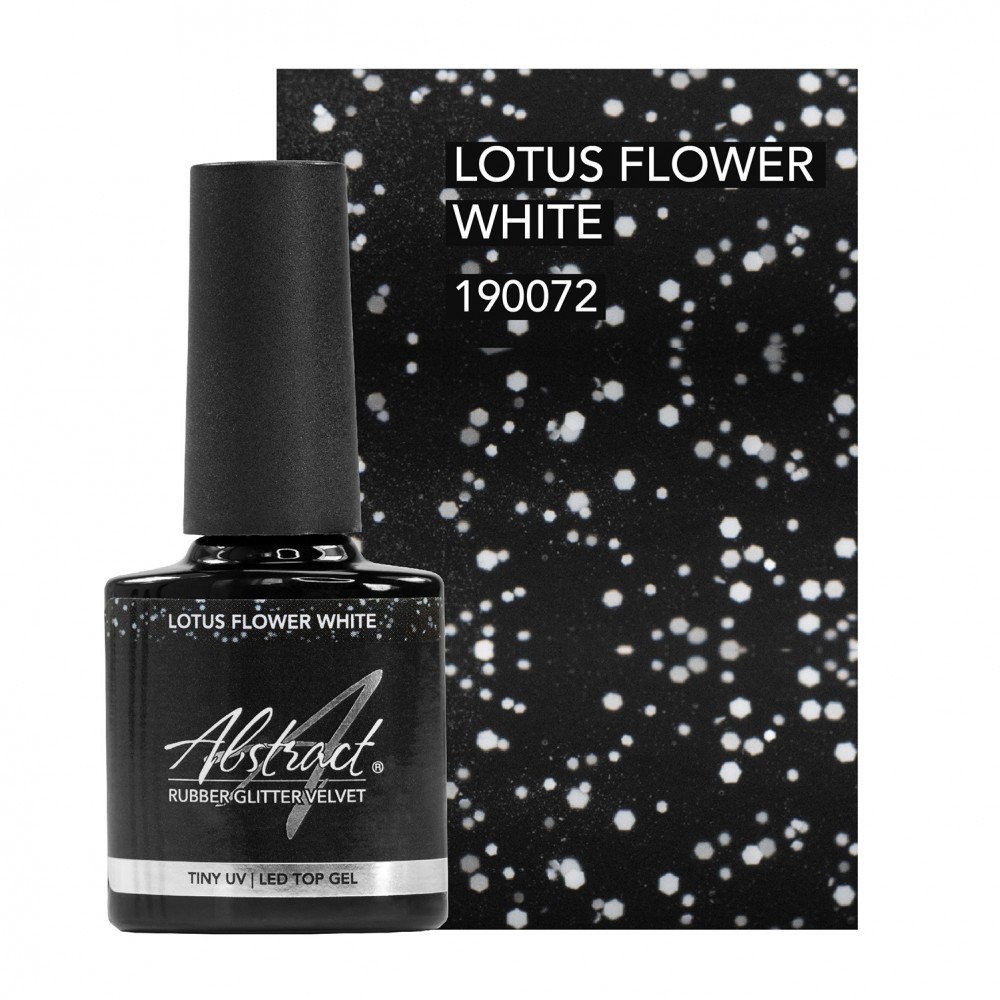 Lotus Flower White - Rubber Glitter Velvet Top Gel | Abstract