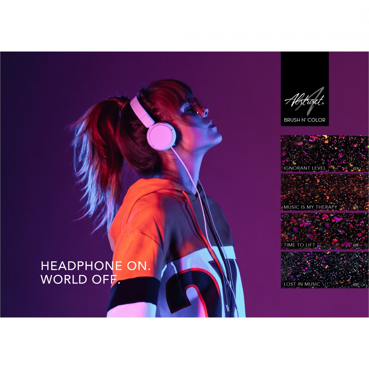 Abstract Headphone On World Off collectie