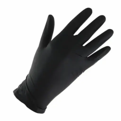 [G30500] Gants en nitrile (X-Small, Noir)