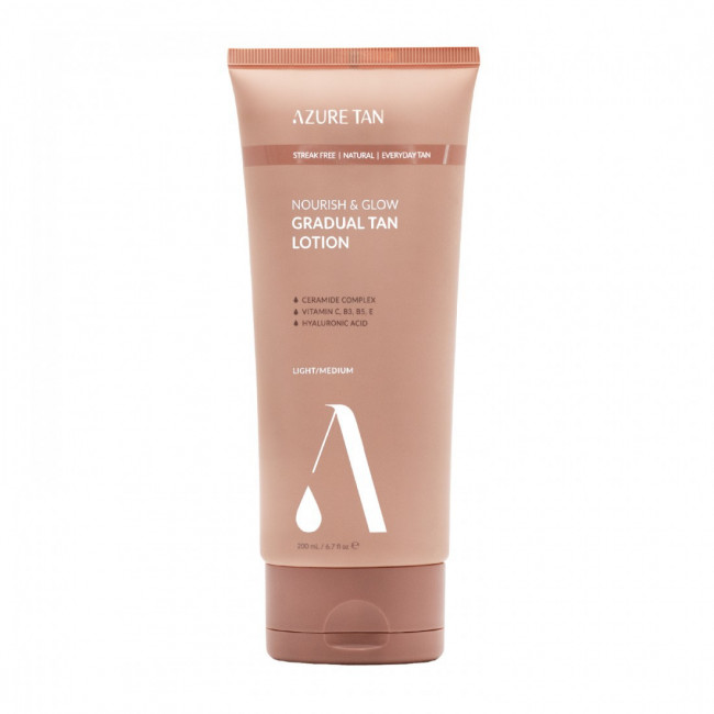 Azure Tan Nourish & Glow Gradual Tanning Lotion light medium 200ml