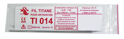 Titanium draad maat 014 per 5 st