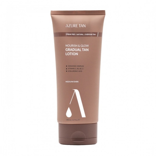 [71823] Azure Tan Nourish & Glow Gradual Tanning Lotion medium dark 200ml