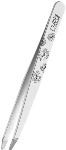 [1K105D] Rubis pince blanche avec marguerites
