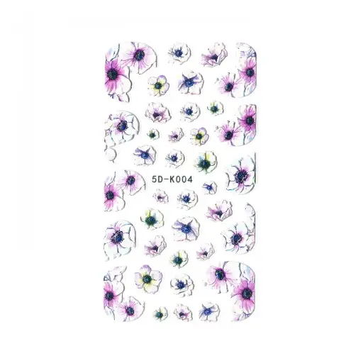 [153120] Abstract Nail Art Stickers Delicate Violets